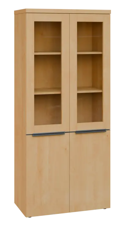 SIN 5 - 8DS kancelářská skříň, 4-dveřová/prosklená, 1820x800x400, javor horský